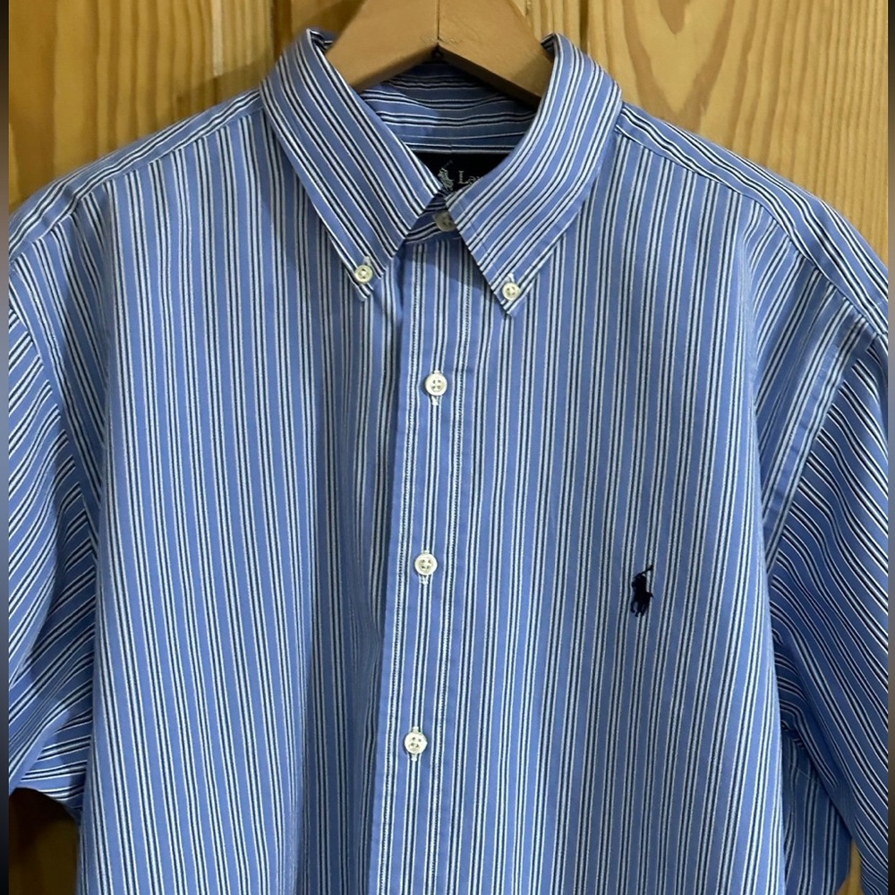 Ralph Lauren “ClassicFit” Men's Blue Striped Shirt